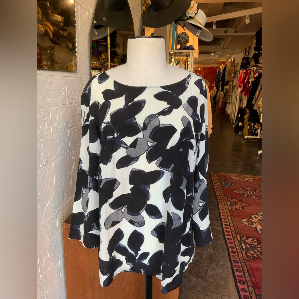 AKRIS silk floral blouse